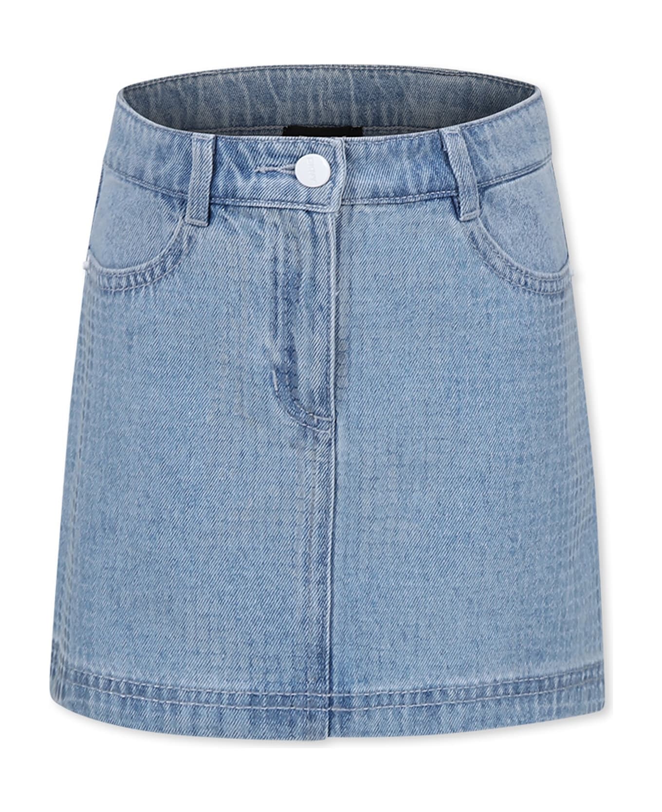 DKNY Denim Skirt For Girl With Sequins - Denim