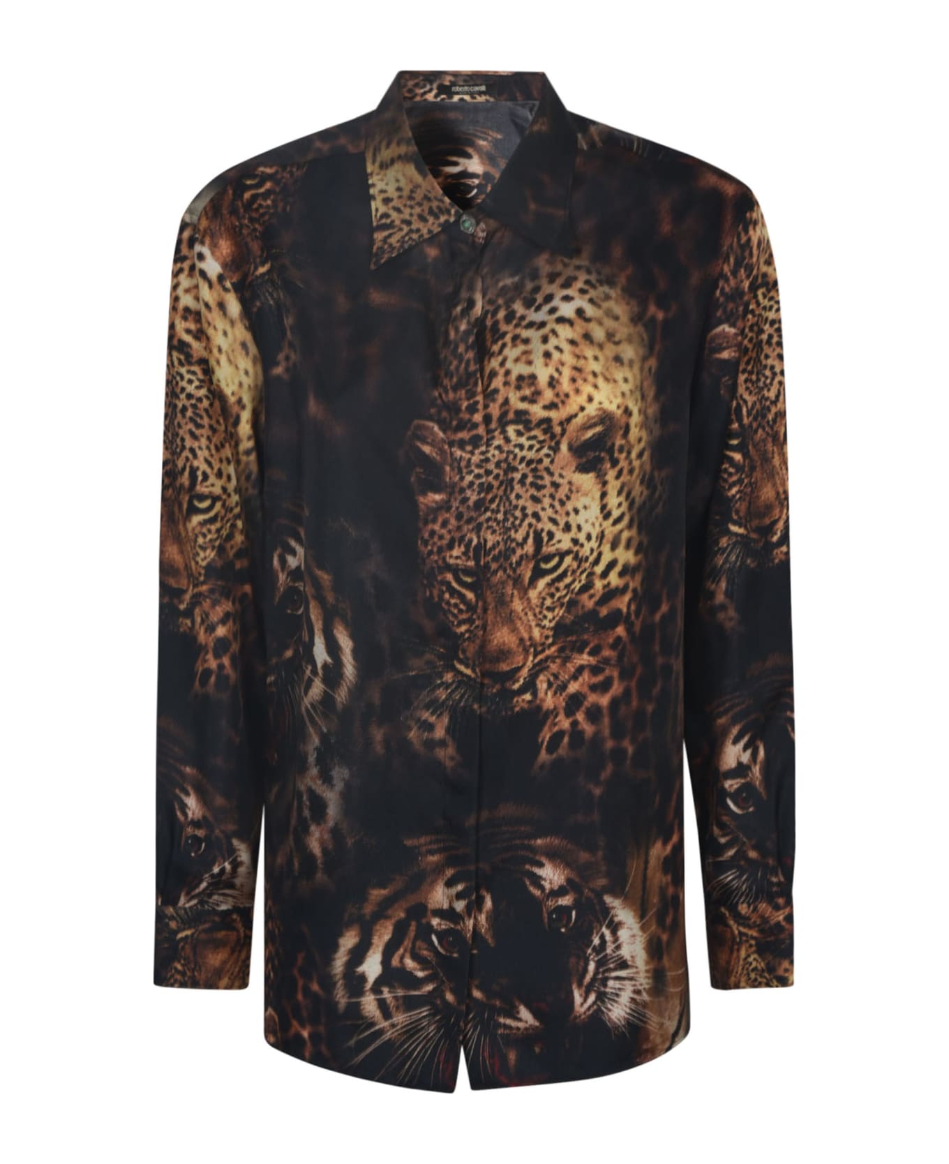 Roberto Cavalli Printed Tiger Shirt - Rust