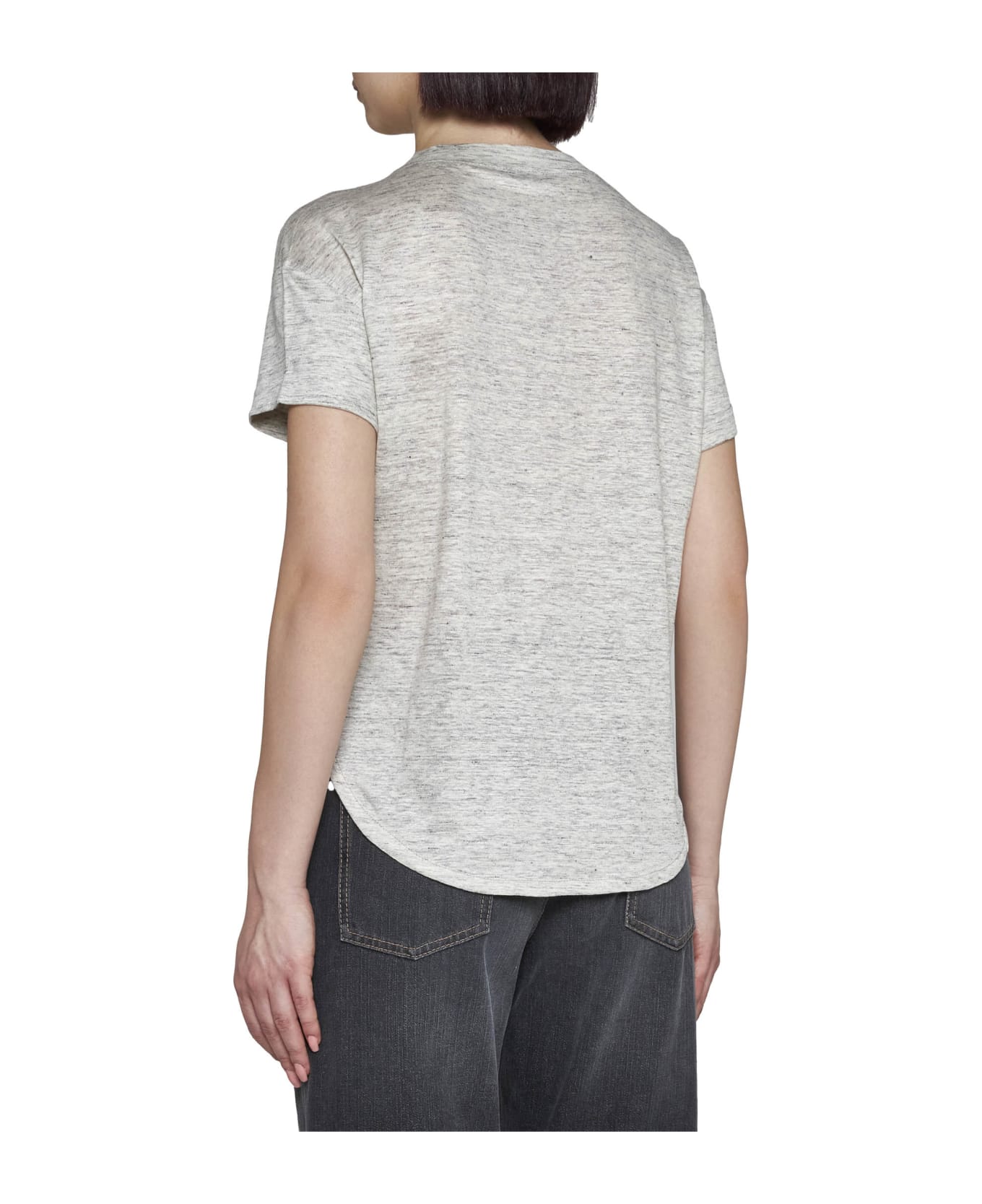 Brunello Cucinelli Short-sleeved V-neck T-shirt - Grey