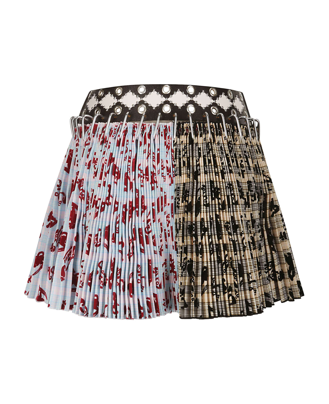 Chopova Lowena Taffeta Mini Carabiner Skirt - BROWN AND PINK