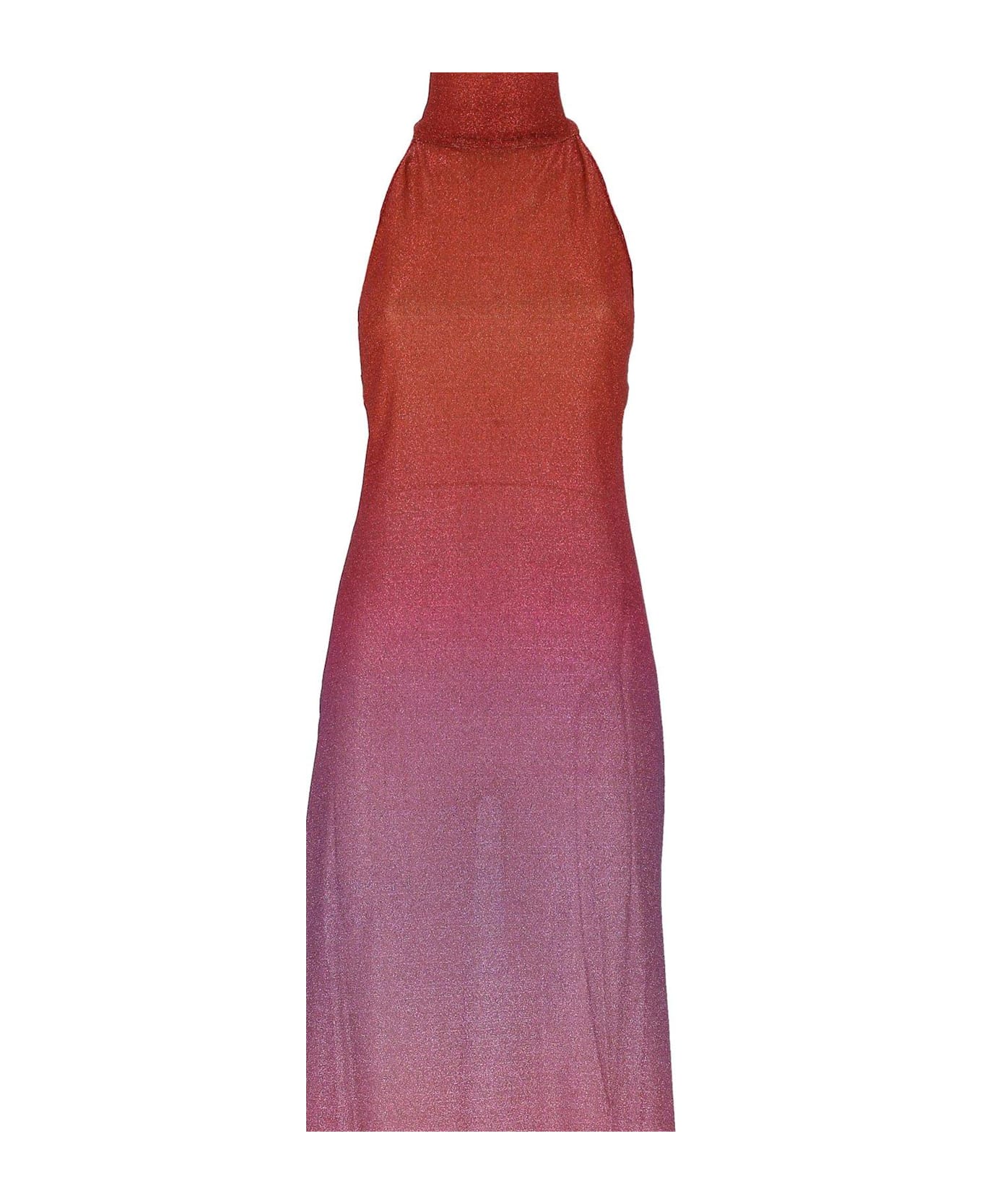 Oseree Lurex Halterneck Midi Dress - MultiColour