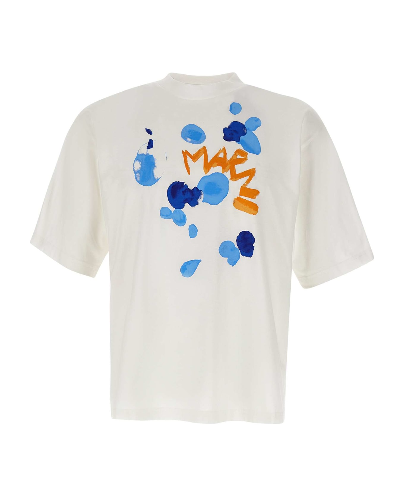 Marni "dripping Flower" Cotton T-shirt - WHITE