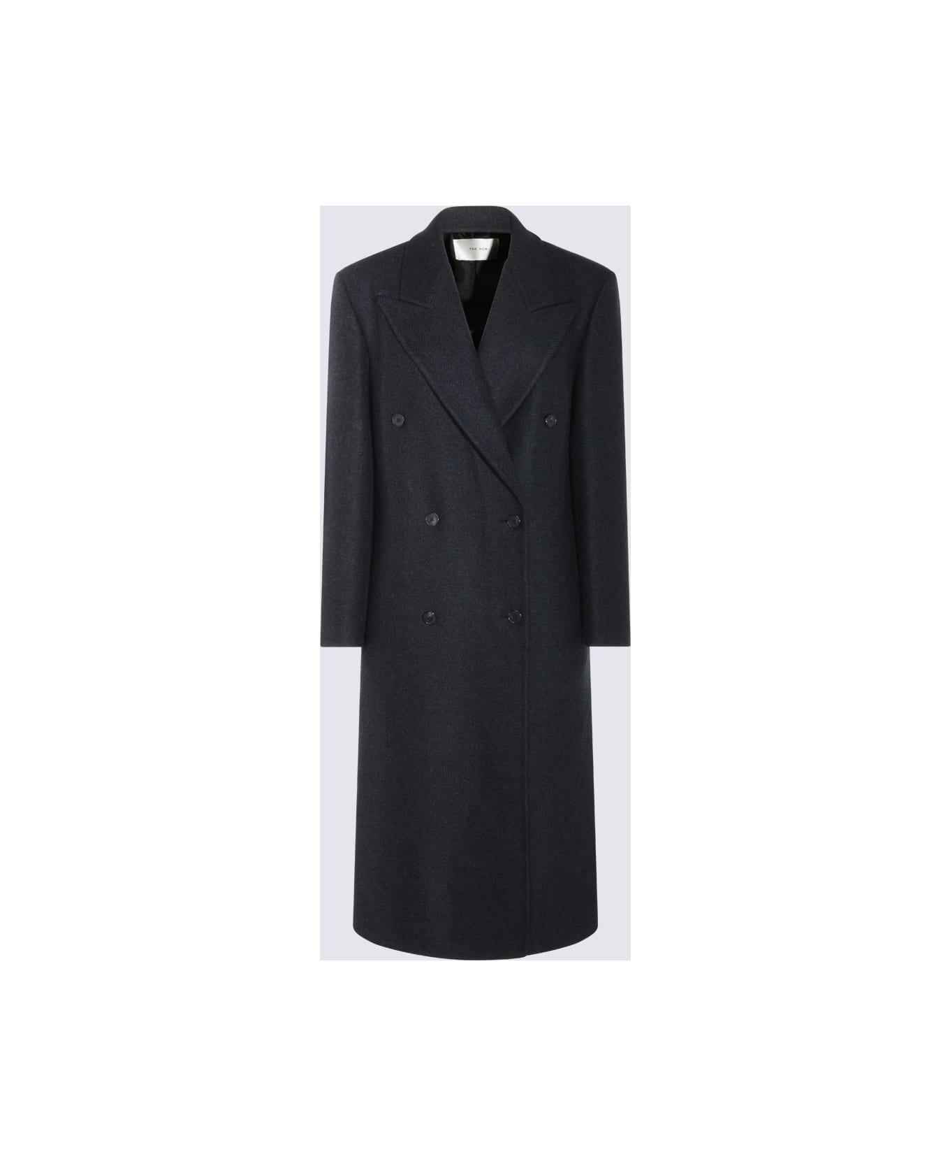 The Row Black Wool Coat - DARK CHARCOAL