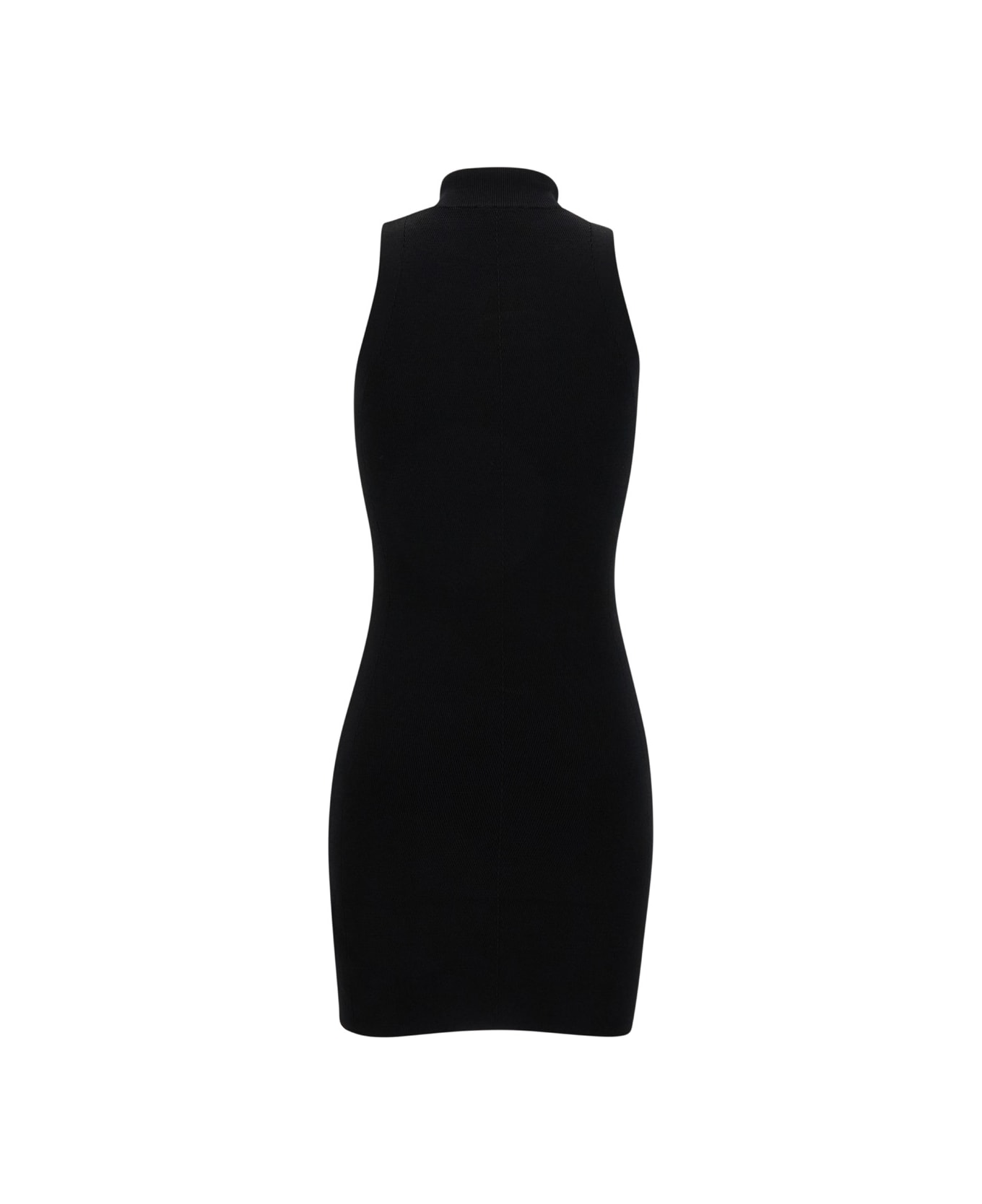 Diesel Mini Black Dress With Oval D Cut Out Detai In Viscose Womanl - Black