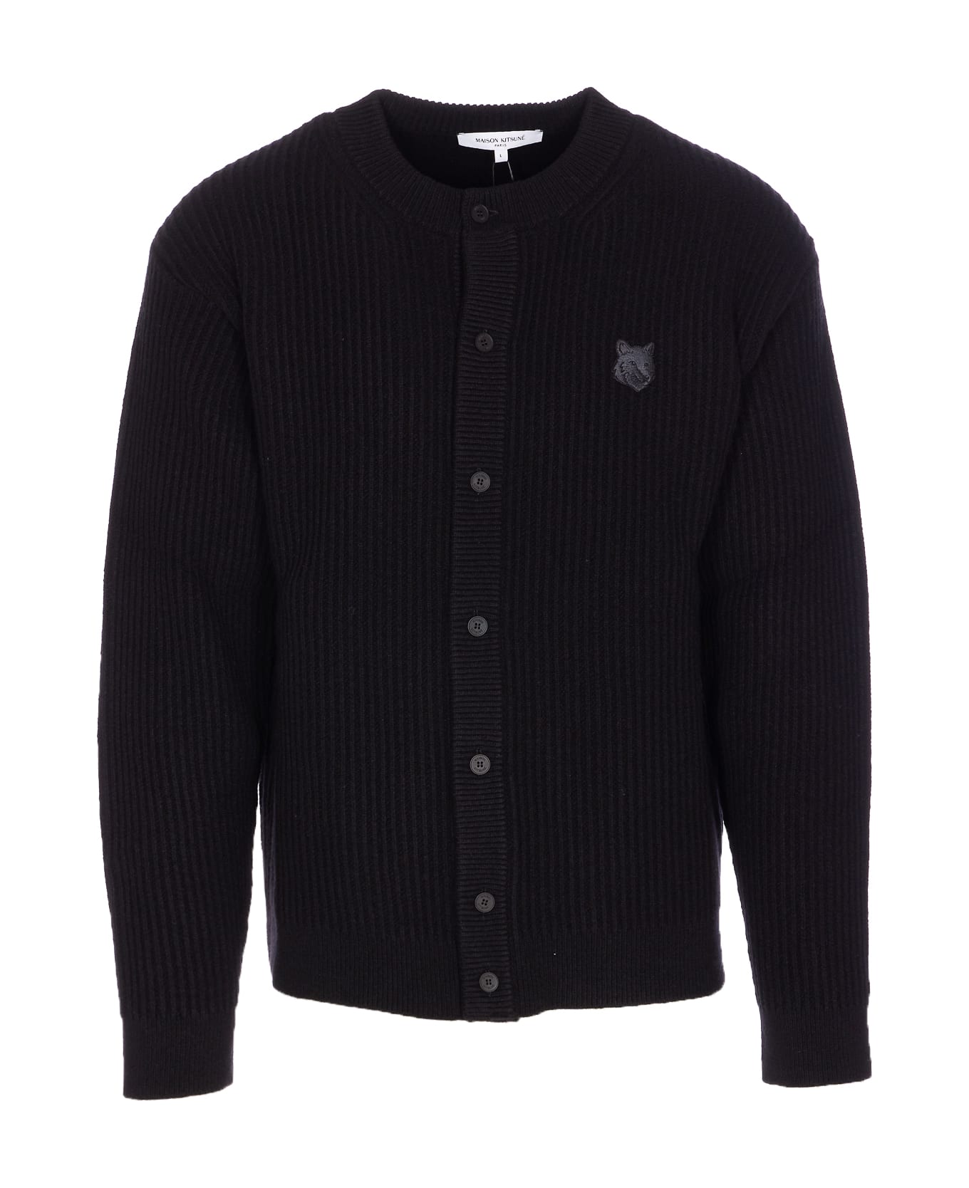 Maison Kitsuné Fox Head Cardigan - Black
