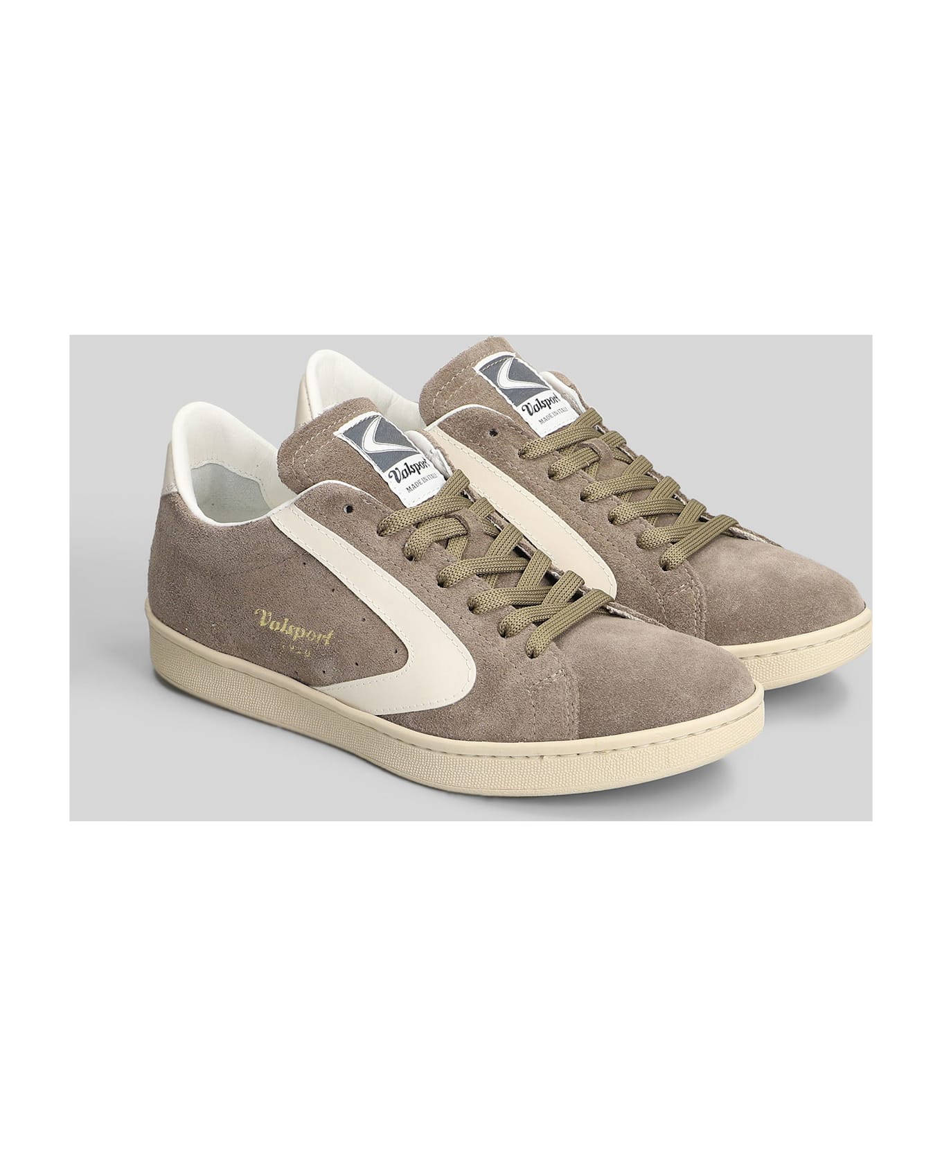 Valsport Tournament Sneakers In Taupe Suede - taupe