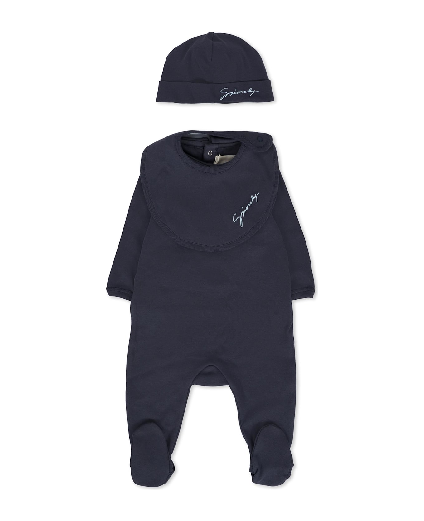 Givenchy Blue Babygrow Set For Baby Boy With Logo - Blue