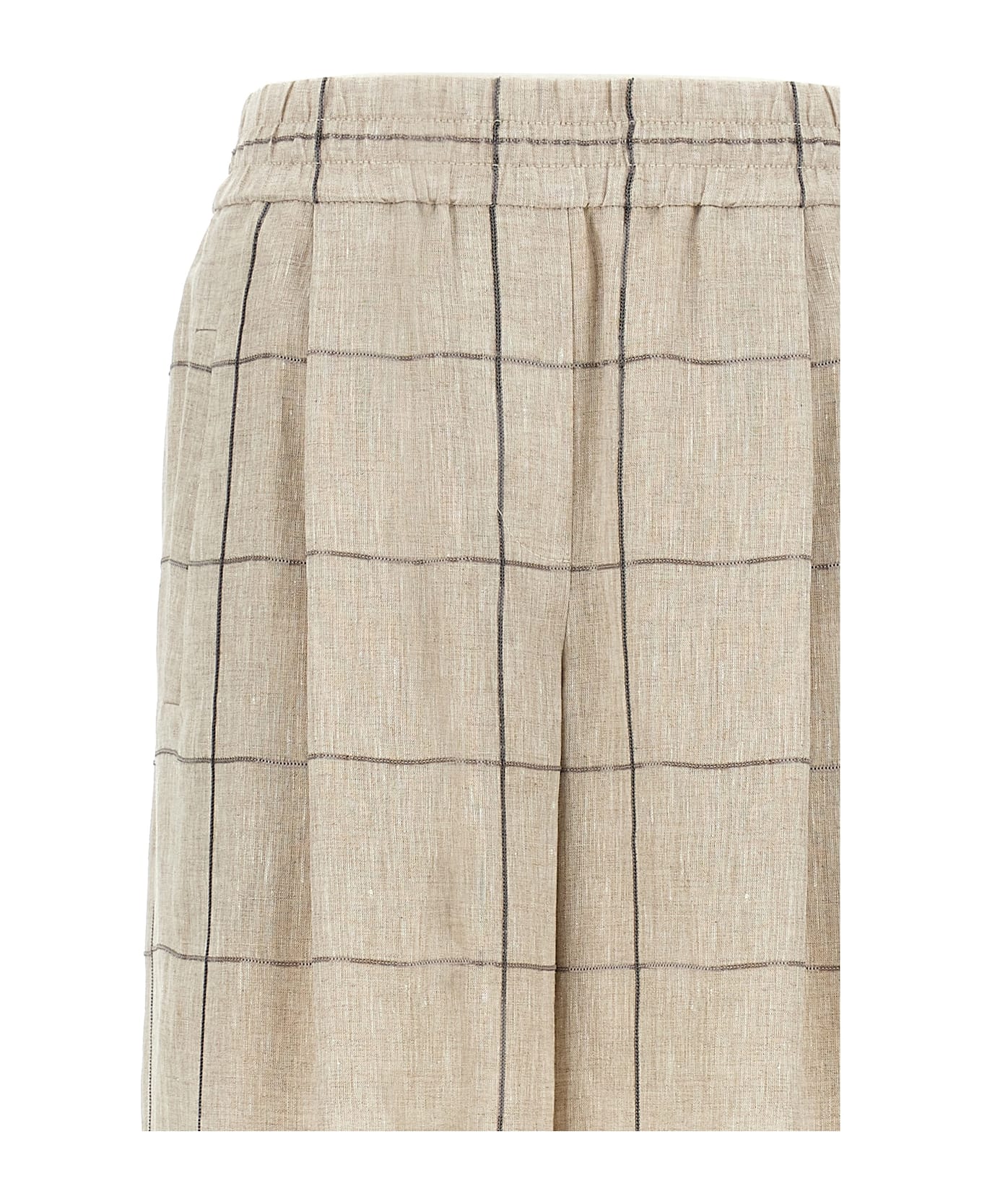 Brunello Cucinelli Check Dazzling Pants - Beige