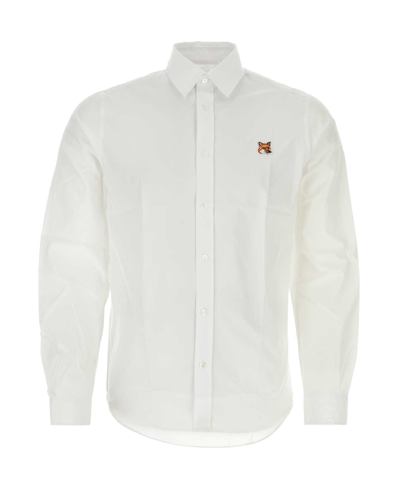 Maison Kitsuné White Poplin Shirt - WHITE