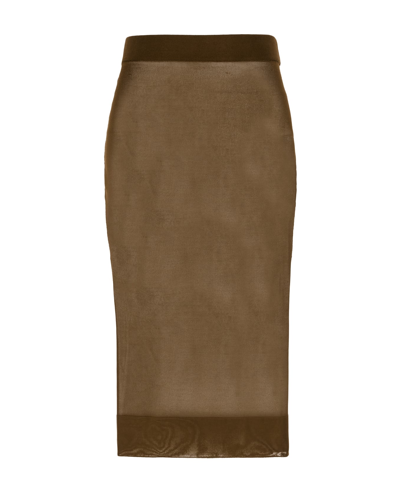 Saint Laurent Brown Viscose Skirt - Marrone