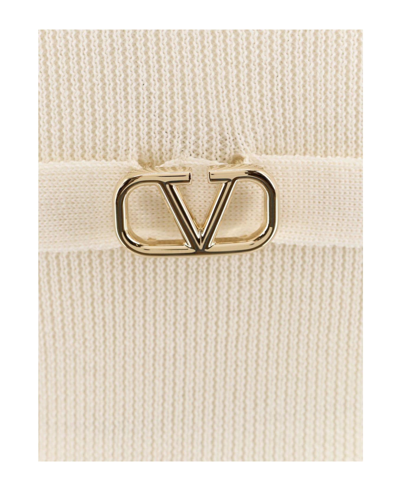 Valentino Logo Plaque Short-sleeved Jumper - White