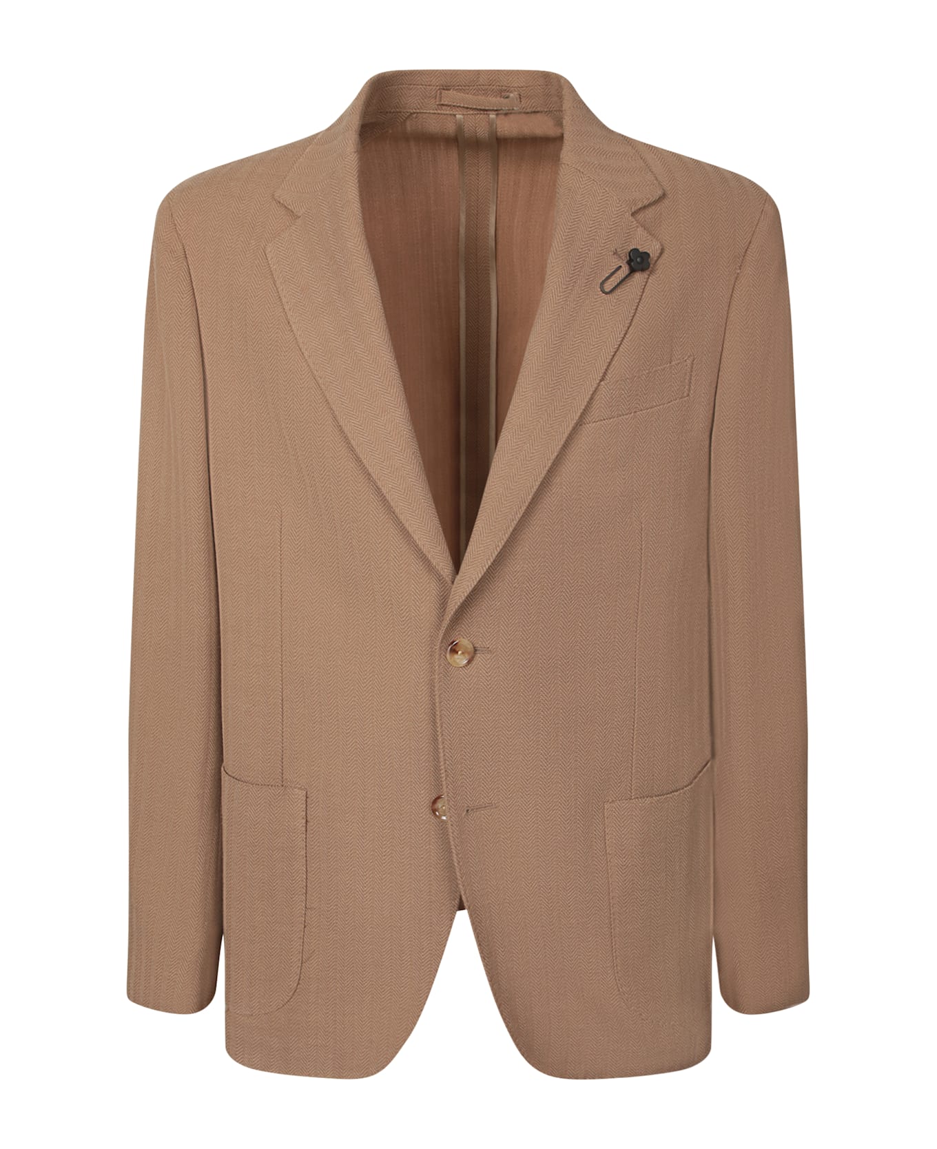 Lardini Chevron Wool Jacket - Beige