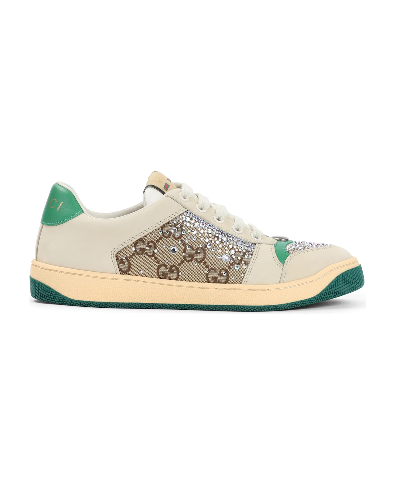 Gucci Screener Crystal Sneakers - White Crystal