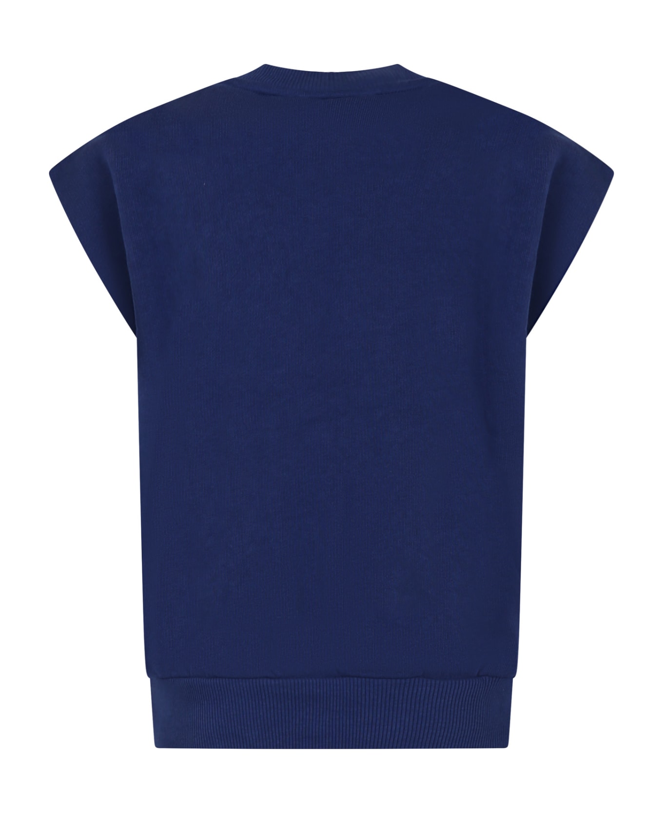 Mini Rodini Blue Sweatshirt For Kids With Jogging Sneakers Print - Blue