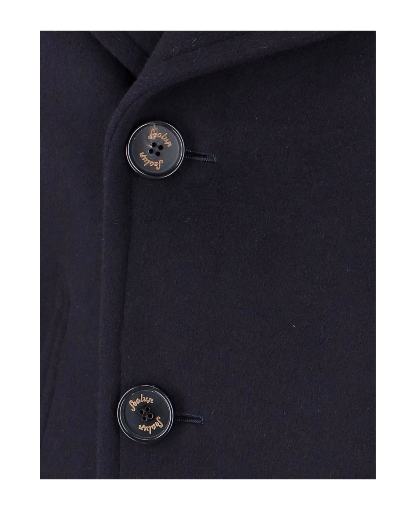 Sealup Double-breasted Short Coat - BLUE