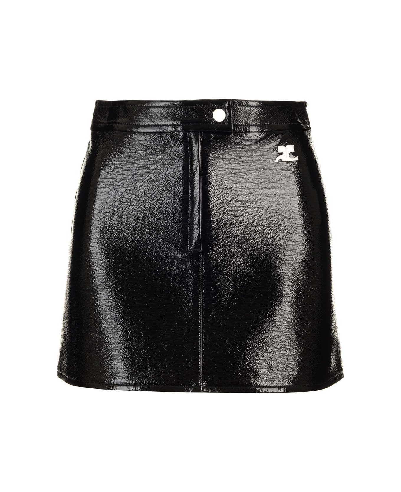 Courrèges Vinyl Mini Skirt - Black