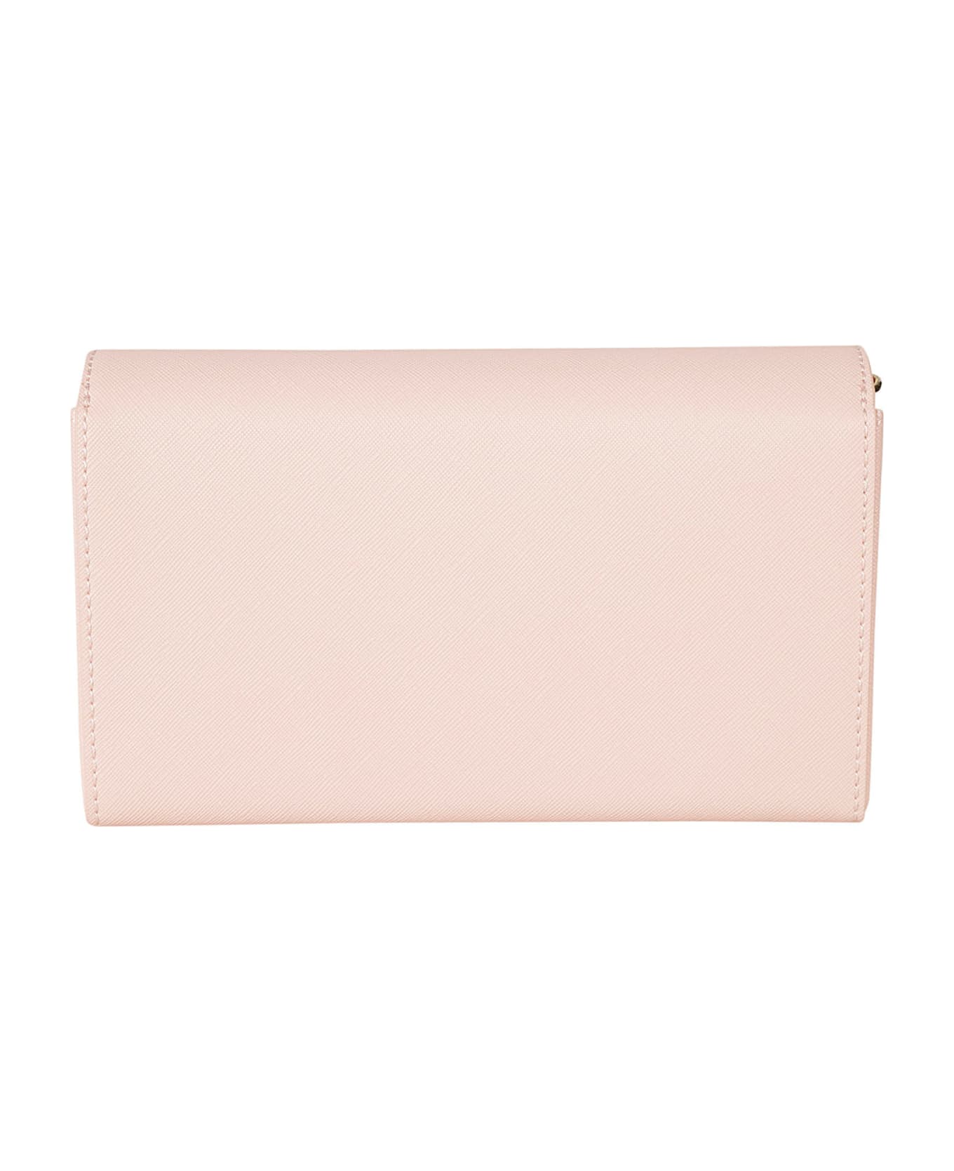 Love Moschino Logo Embossed Flap Shoulder Bag - Pink クラッチバッグ