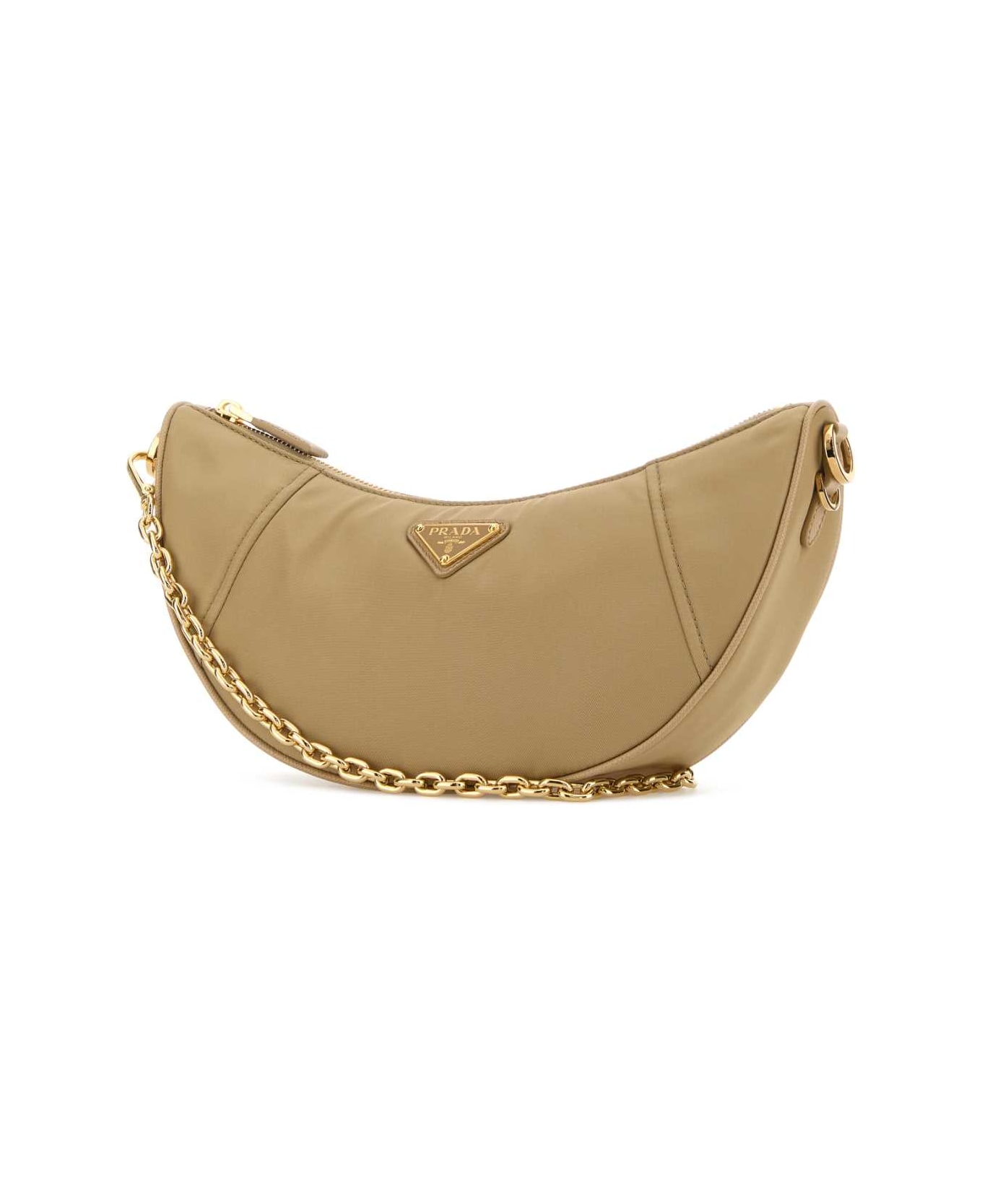 Prada Beige Re-nylon Prada Demi-lune Shoulder Bag - CAMMELLO