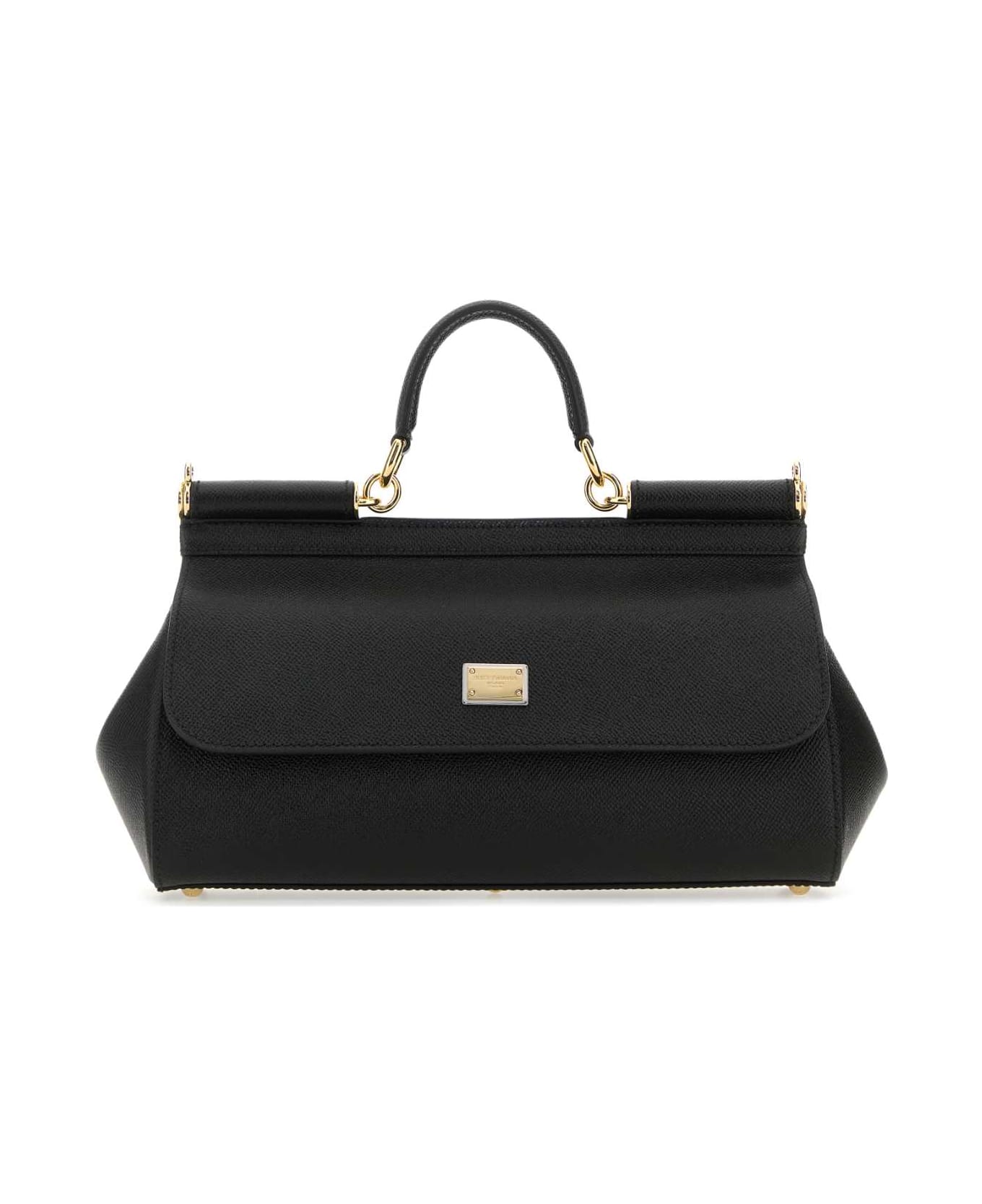 Dolce & Gabbana Black Leather Medium Sicily Handbag - 80999