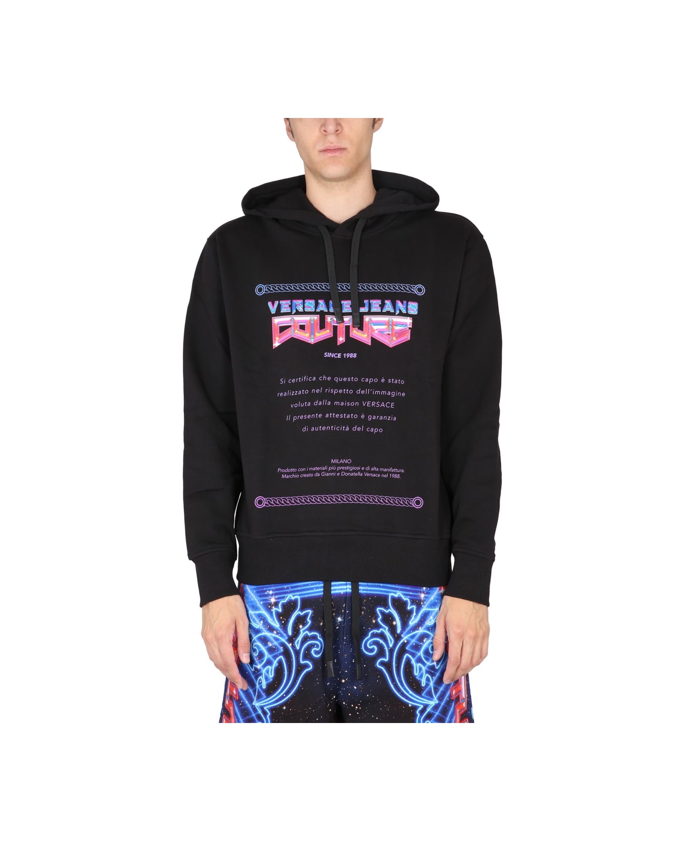 Versace Jeans Couture "space Warranty" Hoodie - BLACK