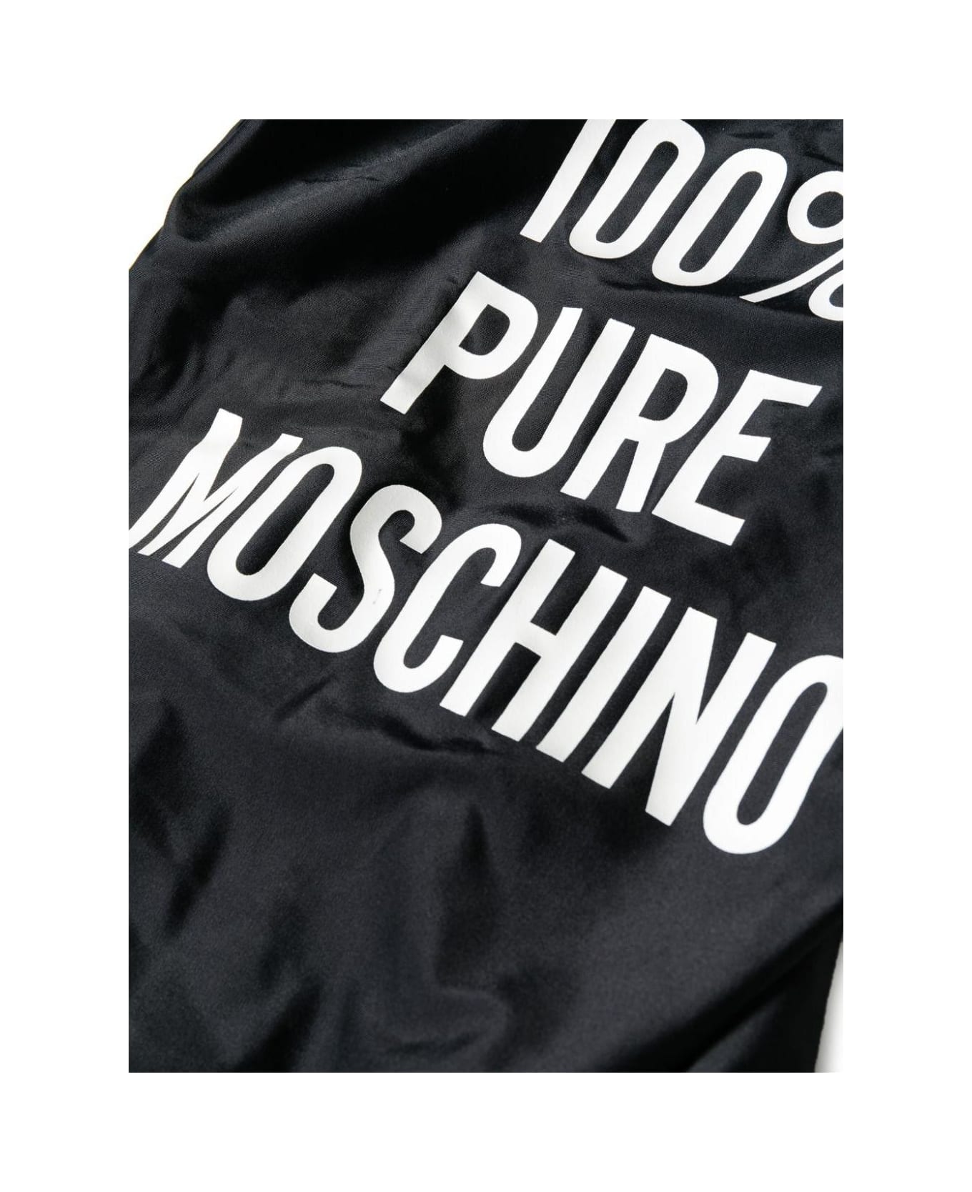 Moschino Logo Printed One-piece Swimming Suit - BLACK