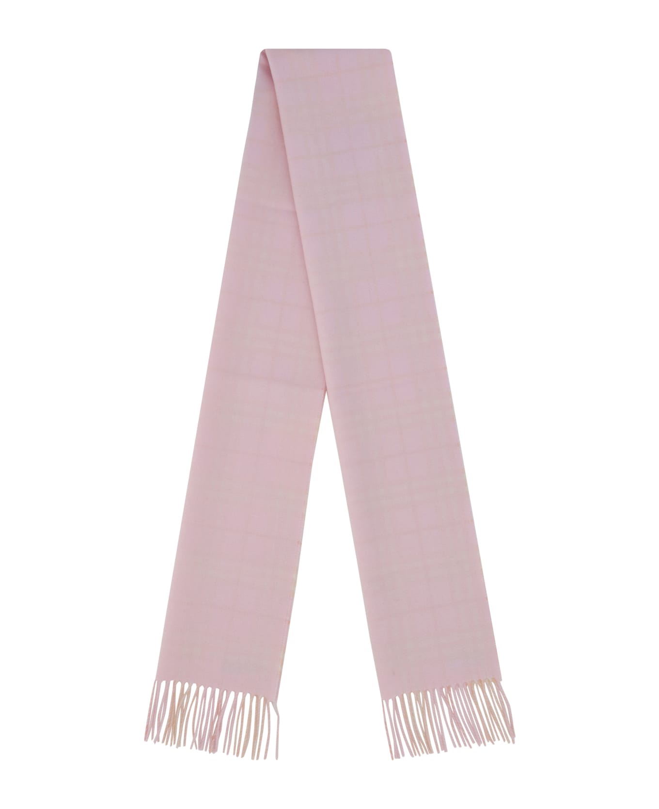 Burberry collection Logo-patch Fringed-edge Reversible Scarf - Cameo
