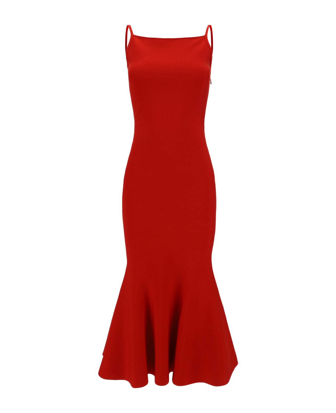 Alexander McQueen Flared Knit Dress - Lust Red