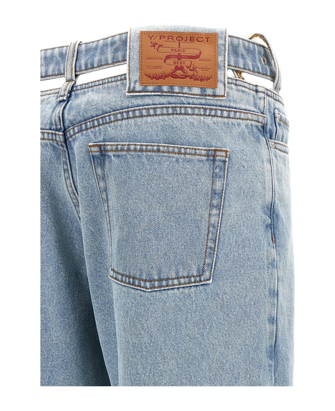 Y/Project 'evergreen Y Belt' Jeans - Light Blue デニム