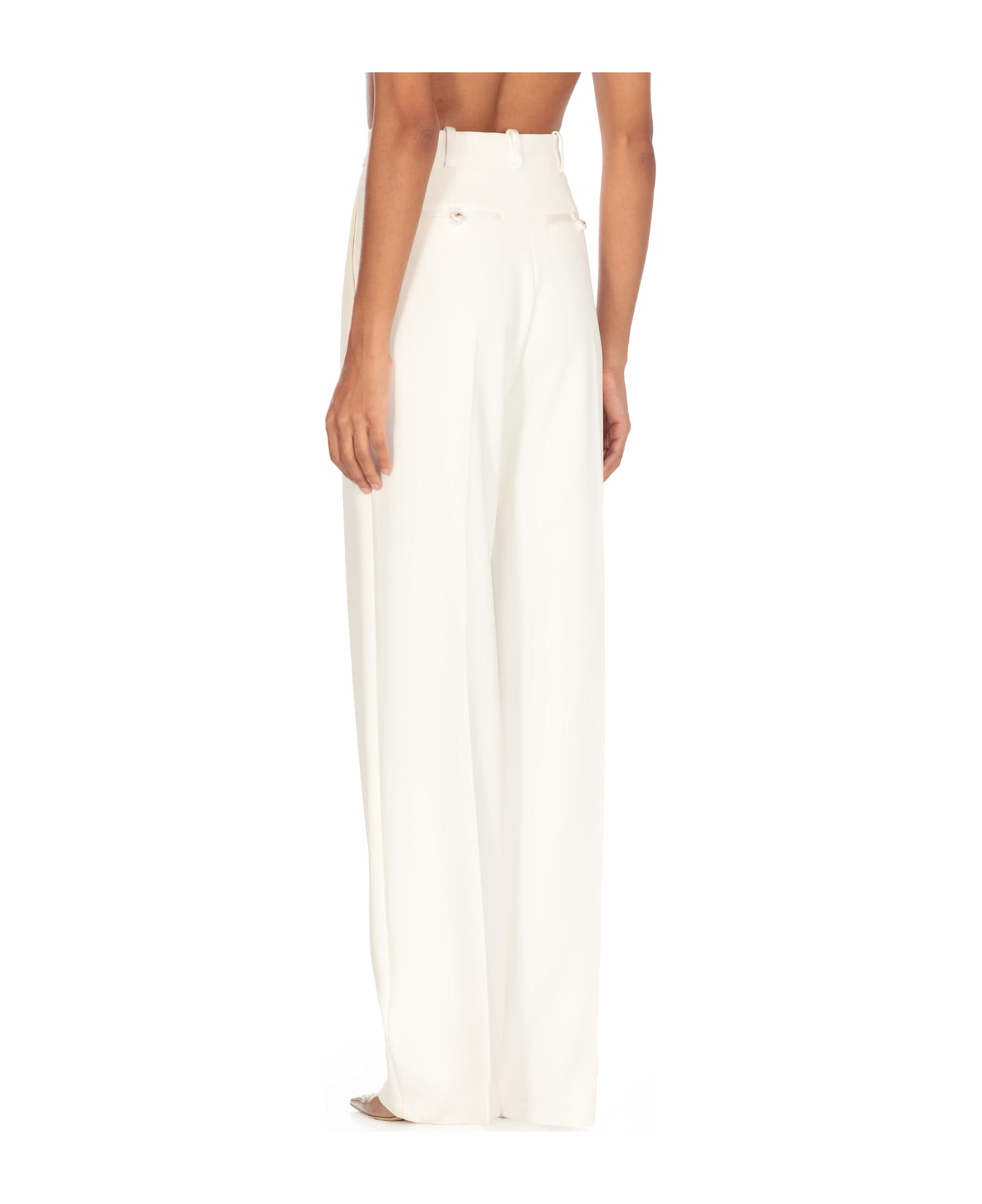 Elisabetta Franchi Crepe Pants - Ivory