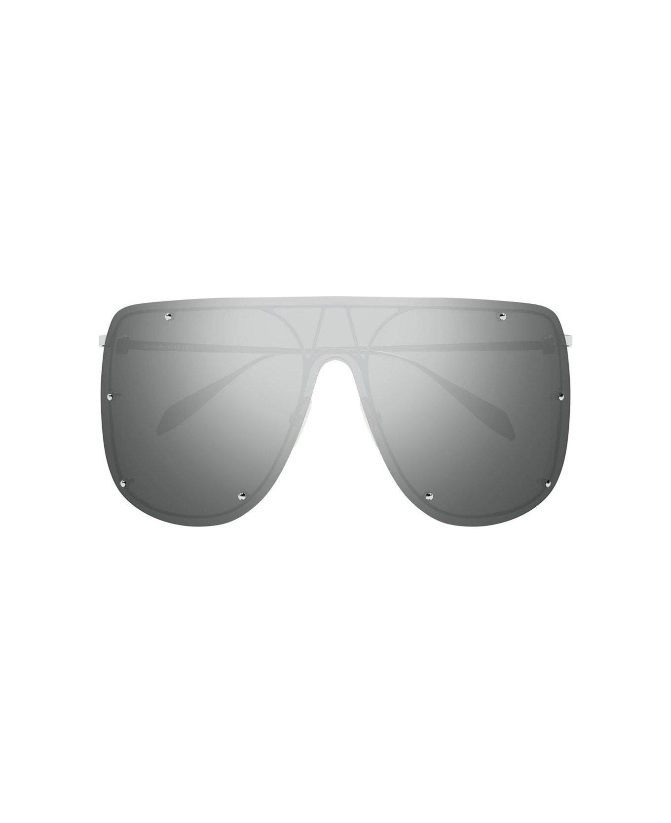 Alexander McQueen Eyewear Shield Frame Sunglasses Sunglasses - 007 SILVER SILVER SILVER