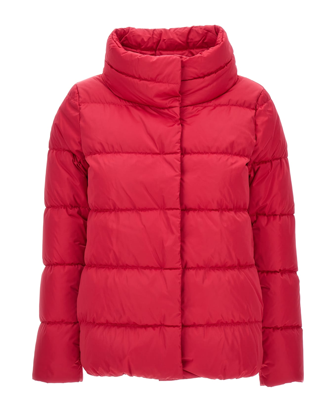 Herno Lady Faux Fur Satin Down Jacket - Fuchsia