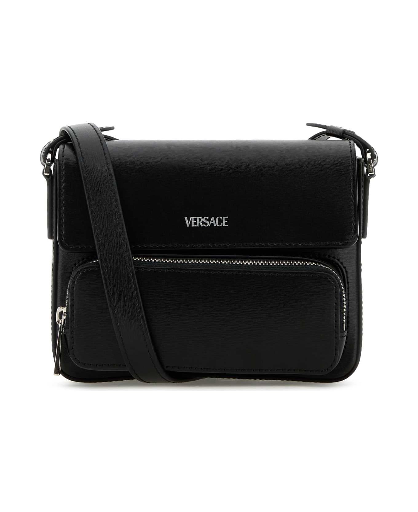 Versace Black Leather Crossbody Bag - BPBLACKPALLADIUM