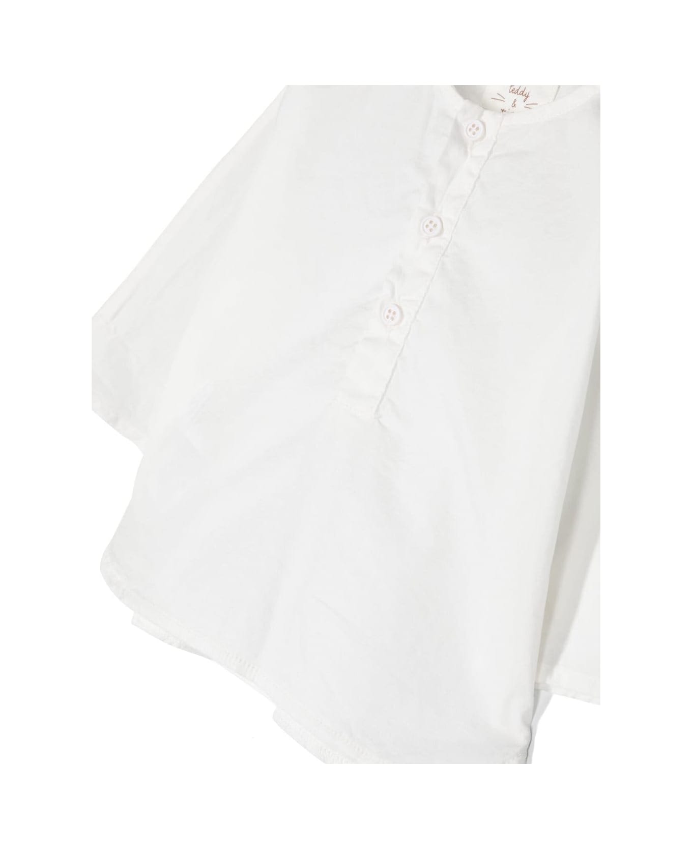 Teddy & Minou Shirt With Cropped Sleeves - White シャツ