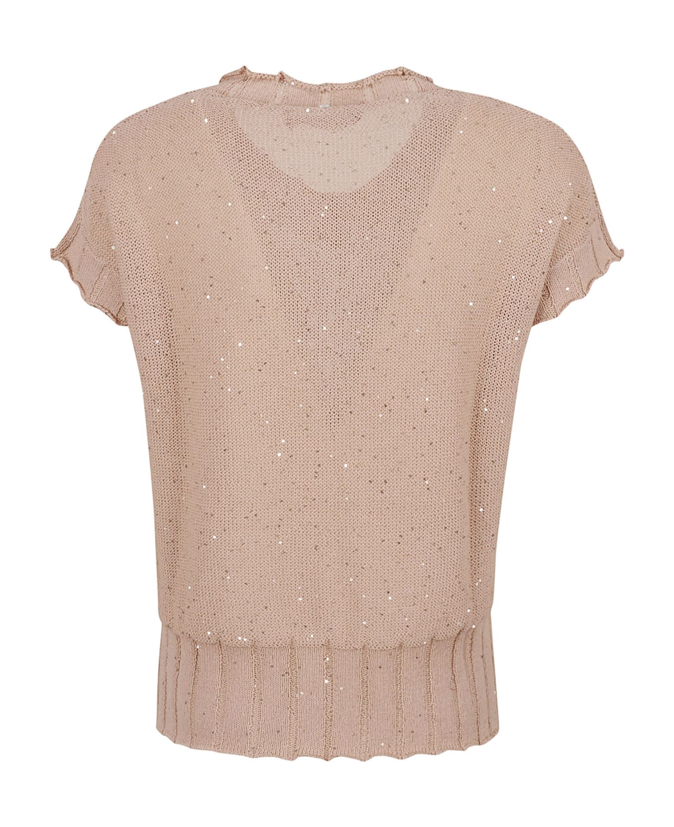 Lorena Antoniazzi Side Slit Embellished Knit Top - Light Pink