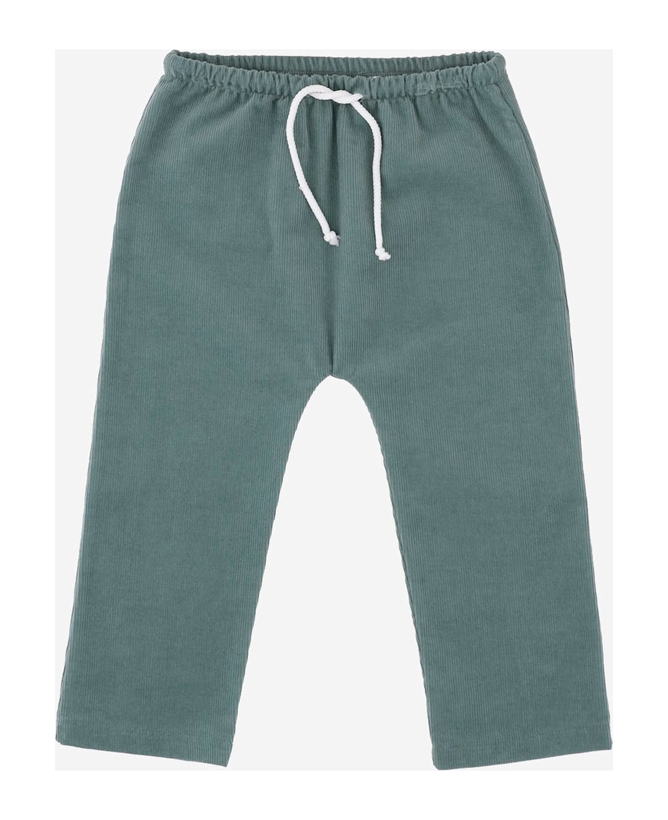 Nicoletta Fanna Cotton Ribbed Trousers - Green