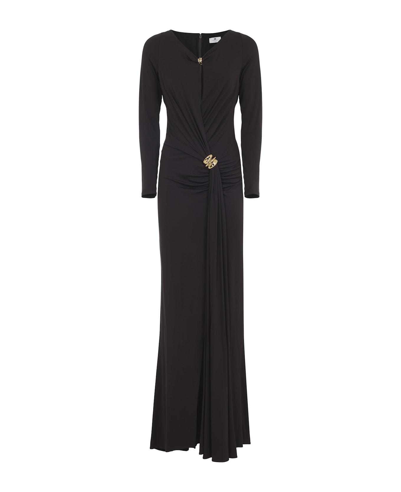 Elisabetta Franchi Jersey Brown Gown - Dark Chocolate