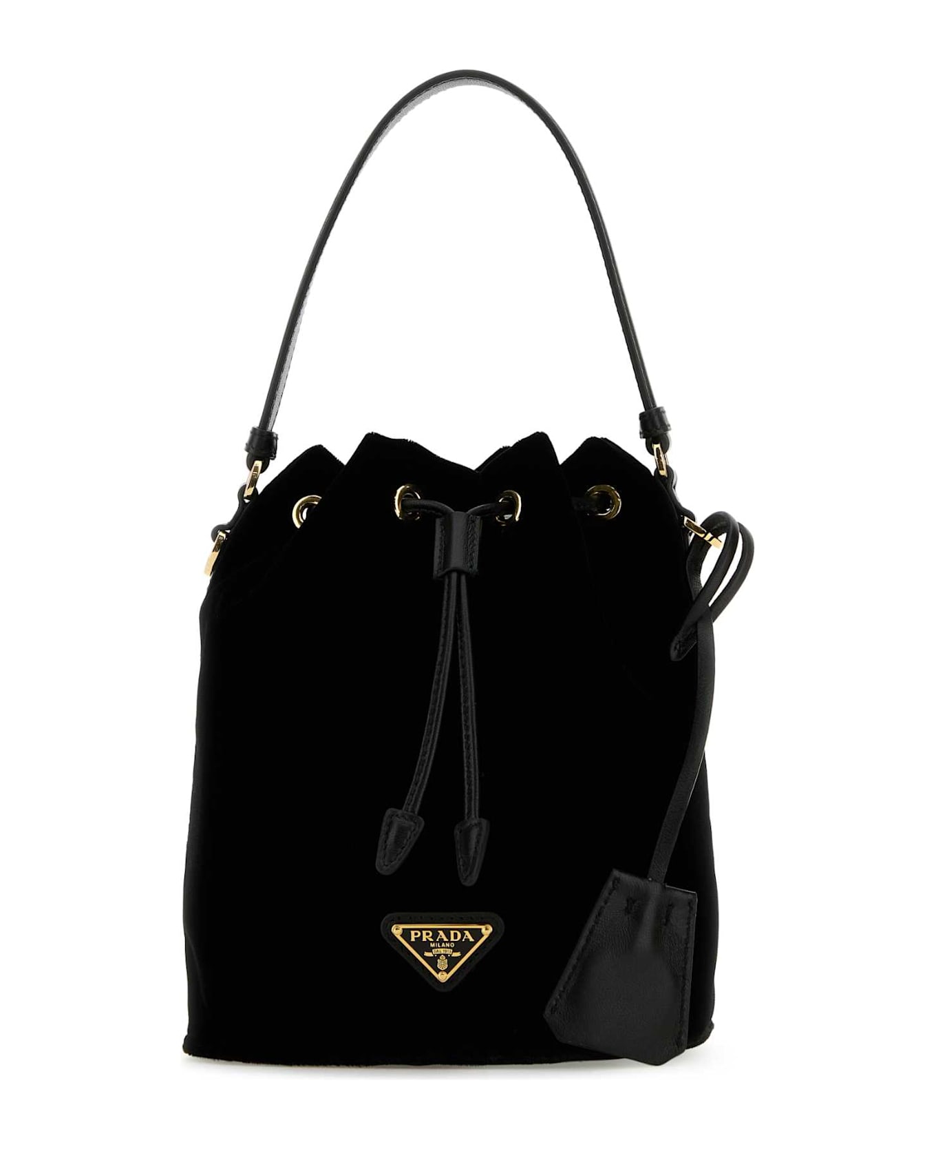 Prada Black Velvet Bucket Bag - Nero