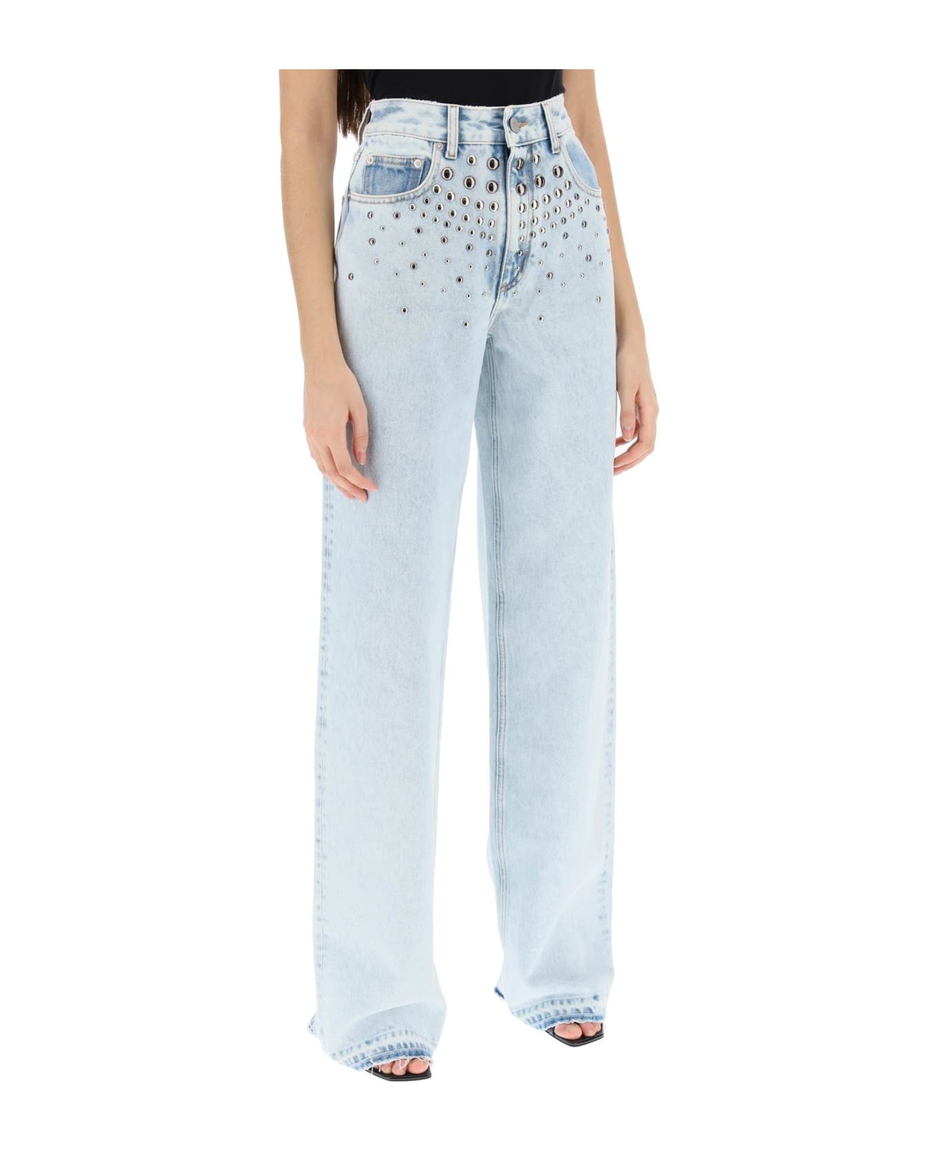 Alessandra Rich Jeans With Studs - LIGHT BLUE (Light blue) デニム