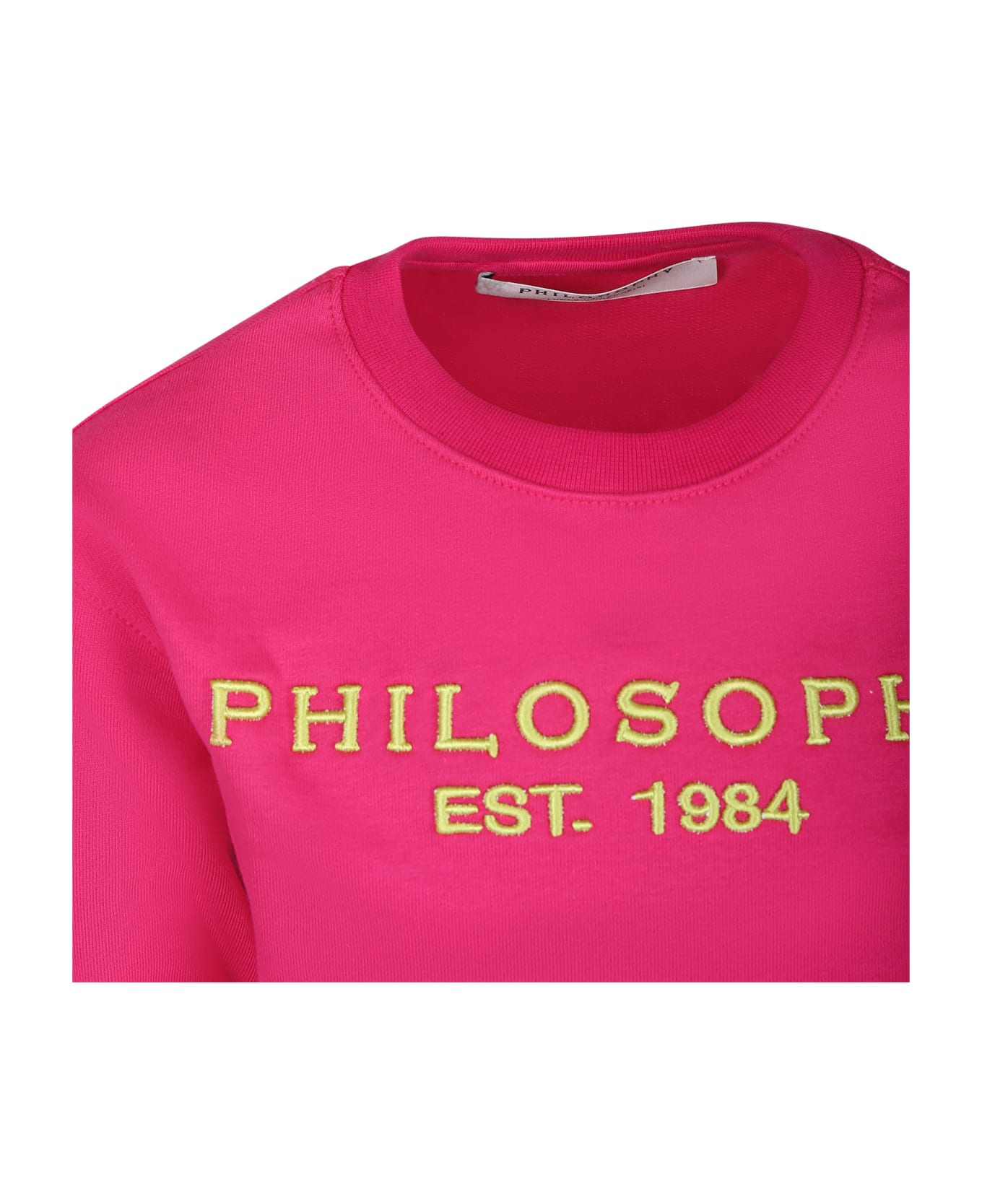 Philosophy di Lorenzo Serafini Kids Fuchsia T-shirt For Girl With Logo - Fuchsia ニットウェア＆スウェットシャツ