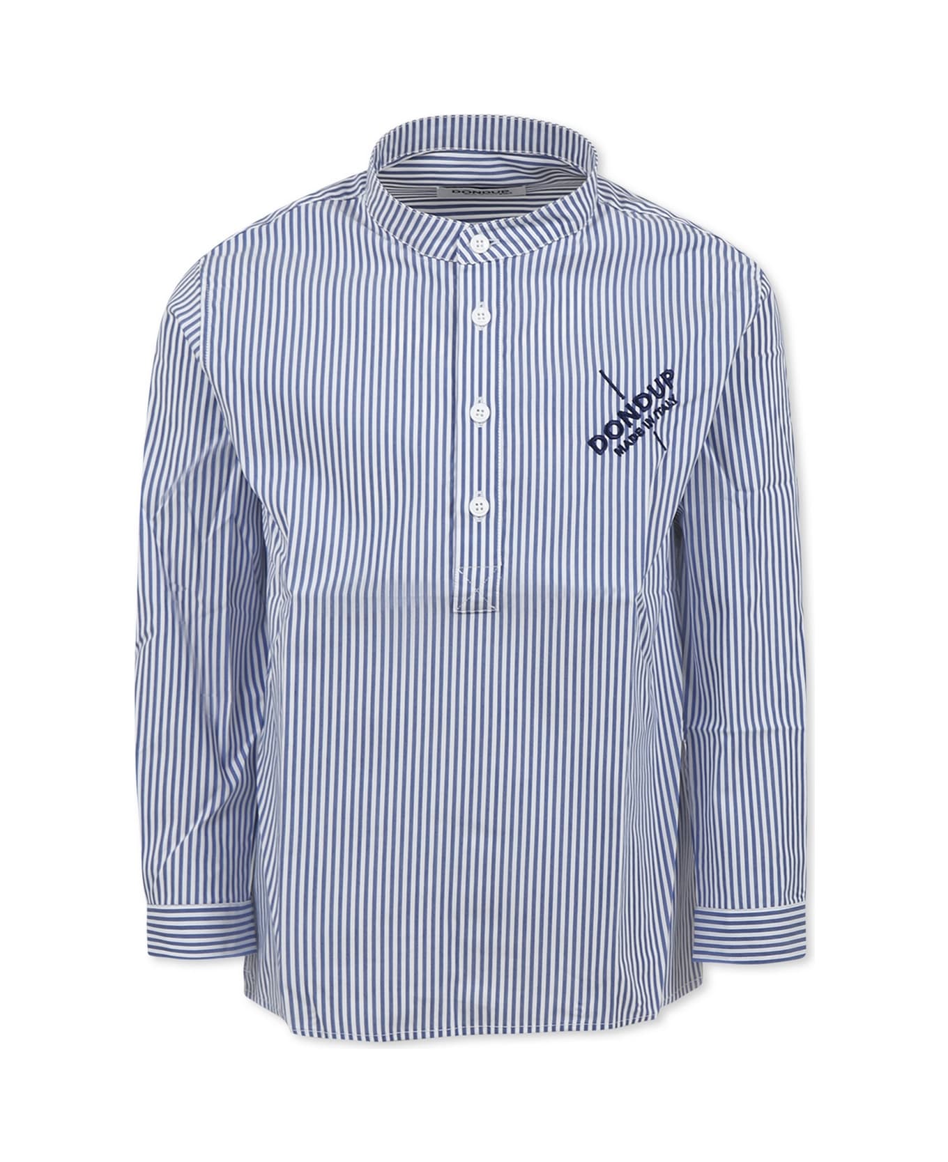 Dondup Blue Shirt For Boy With Logo - Blue