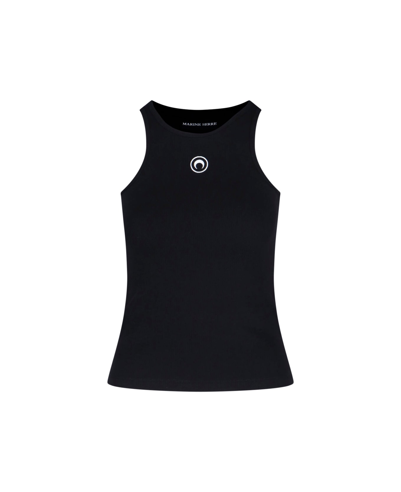 Marine Serre Ribbed Tank Top 
moon
 - Black
