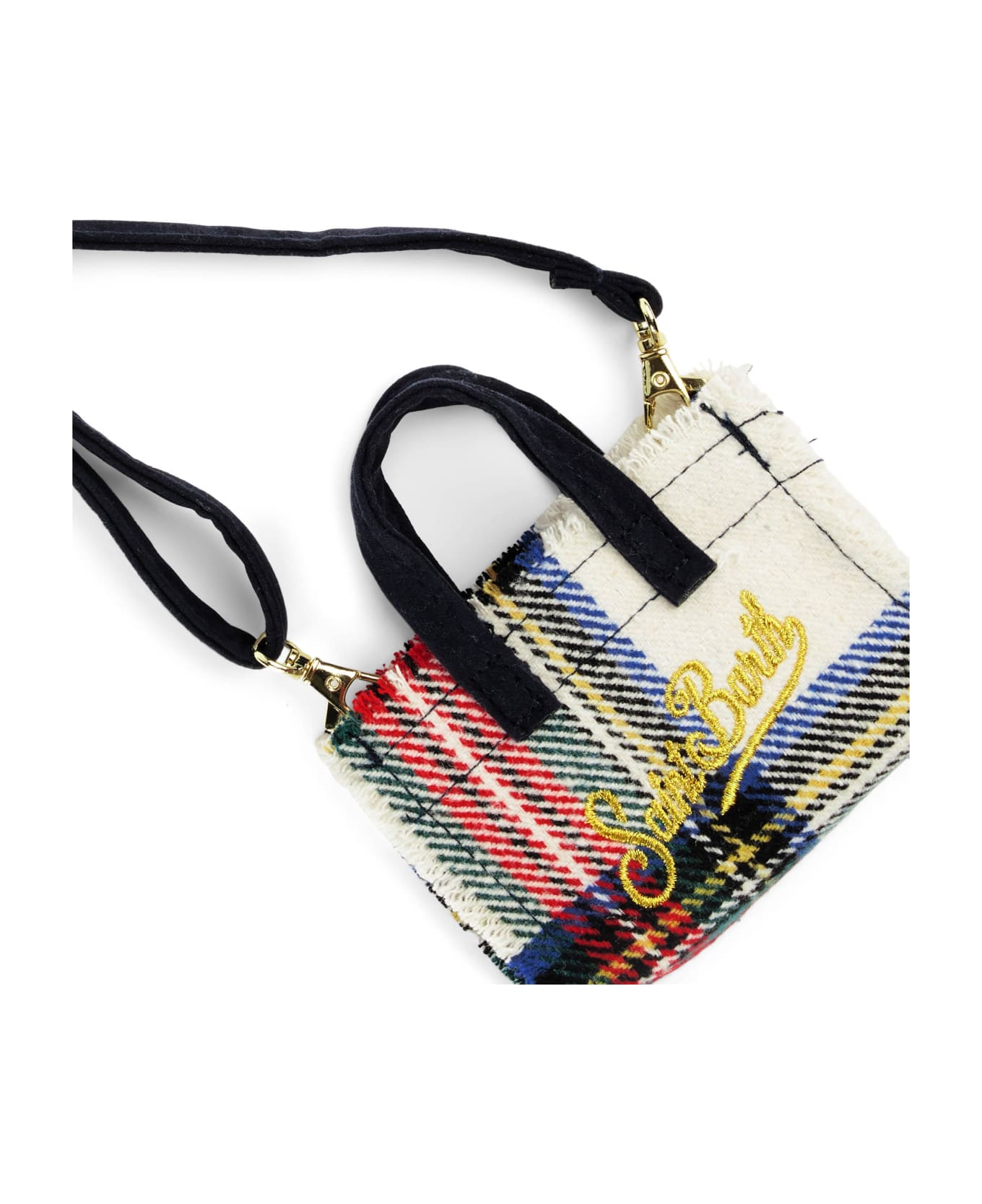 MC2 Saint Barth Wooly Key Holder With Tartan Print - WHITE