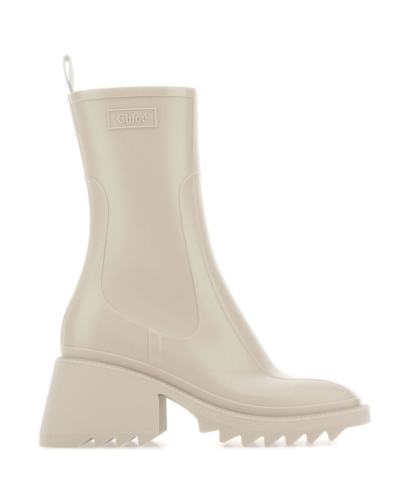 Chloé Dove Grey Rubber Ankle Boots - Nomad beige