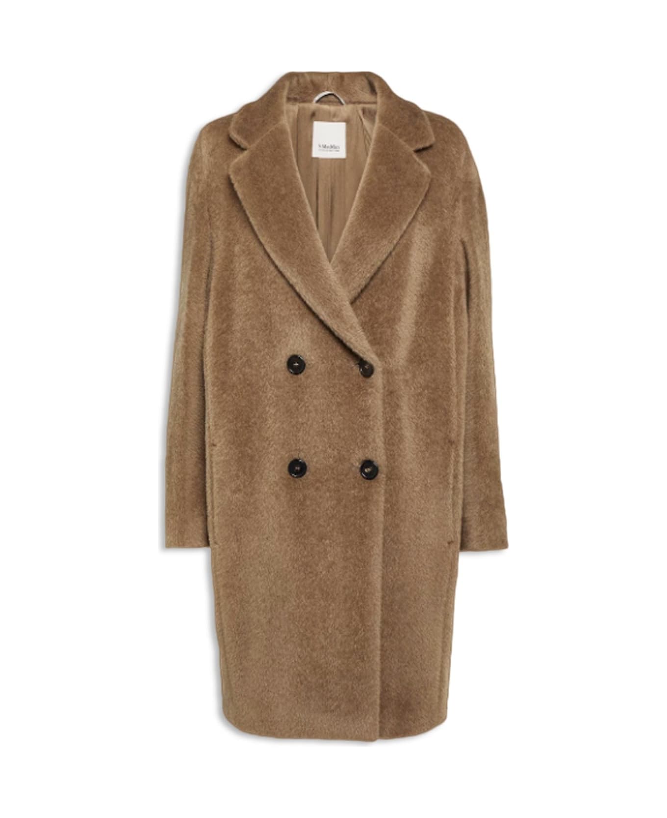 'S Max Mara Double-breasted Long-sleeved Coat - Camel