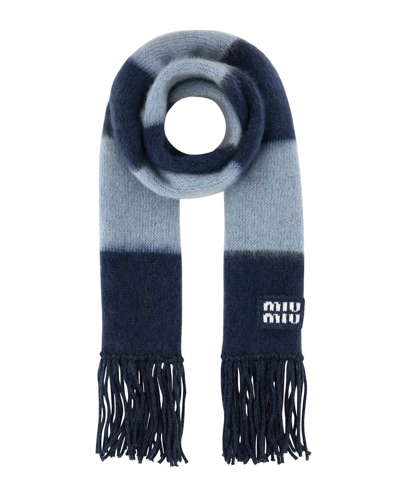 Miu Miu Embroidered Mohair Blend Scarf - BLUCIELO