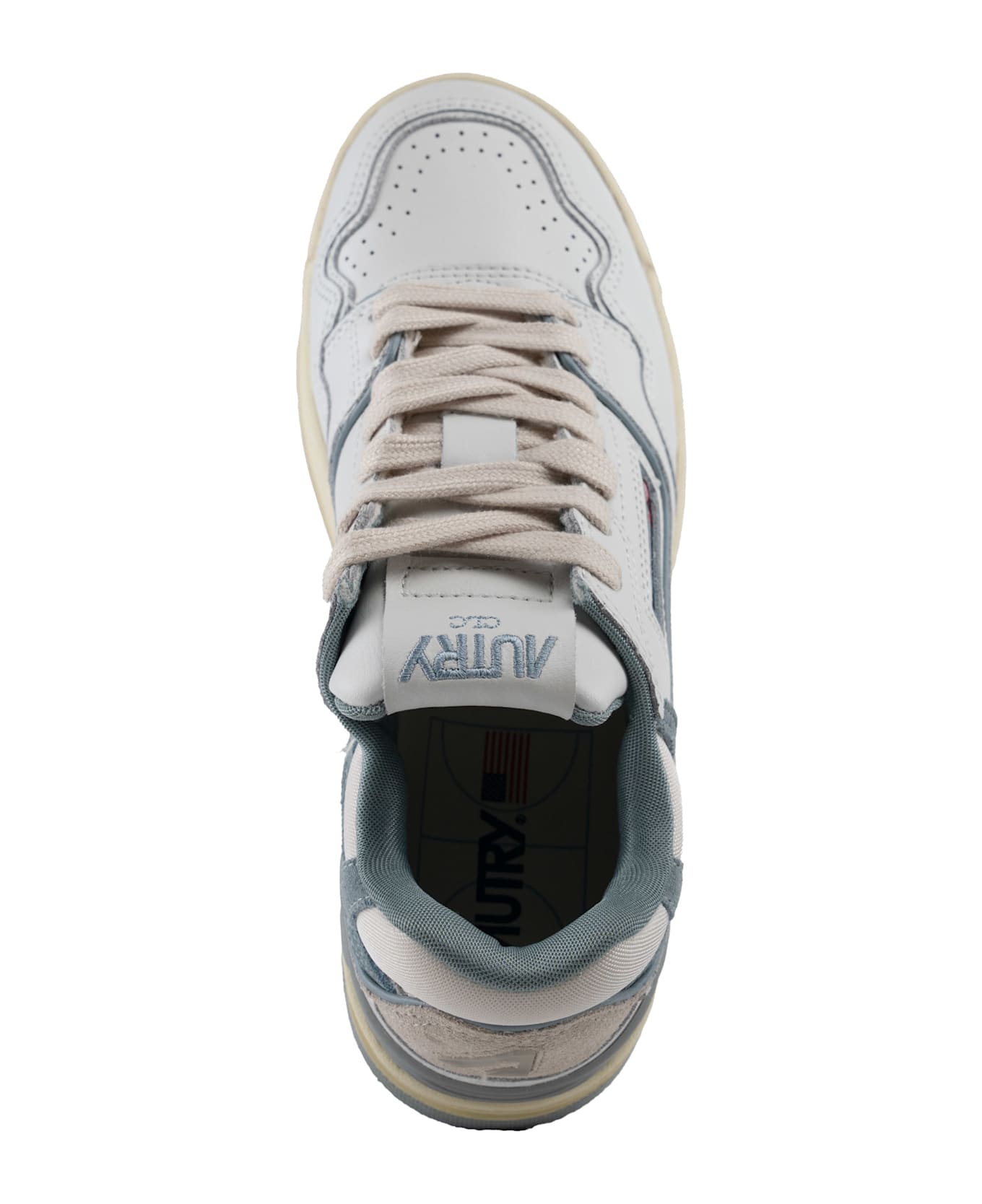 Autry Clc Sneakers In Leather And Suede - Mult/mat wht/silverblue