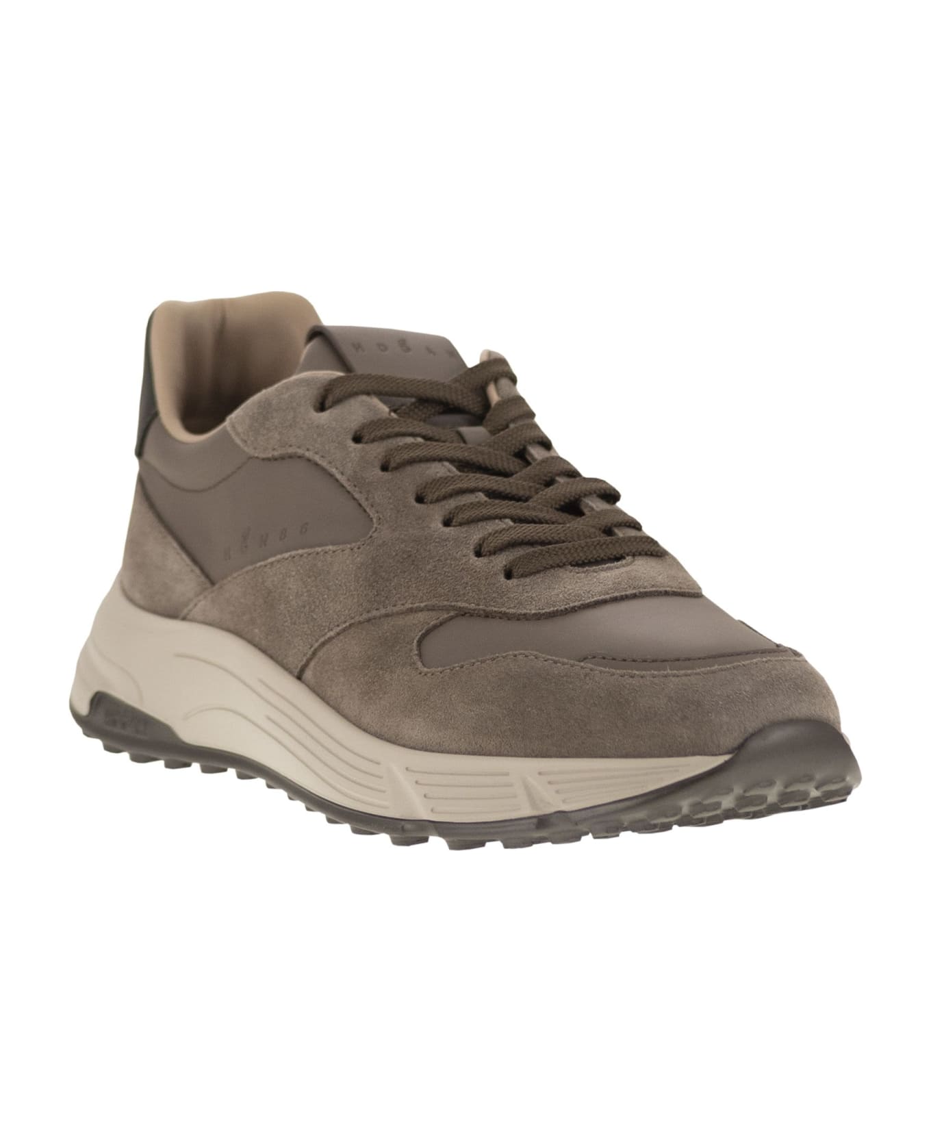 Hogan Hyperlight Trainers In Suede And Fabric - Turtledove