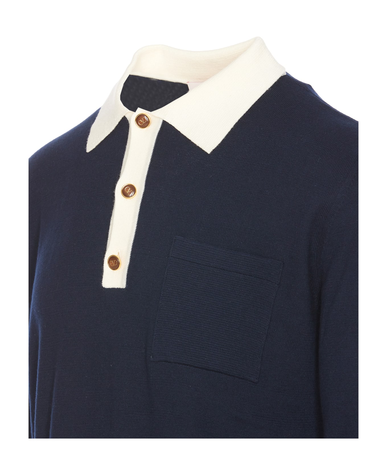 Valentino Garavani Long Sleeves Polo - Blue