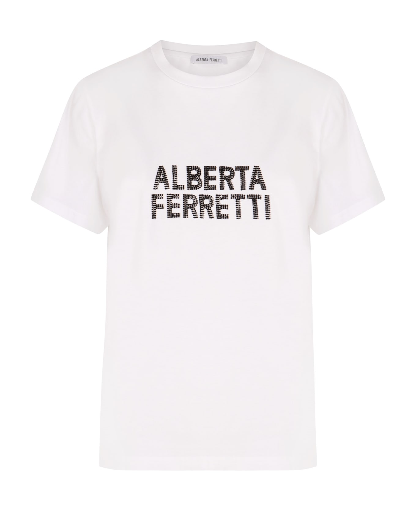 Alberta Ferretti Logo Cotton T-shirt - White