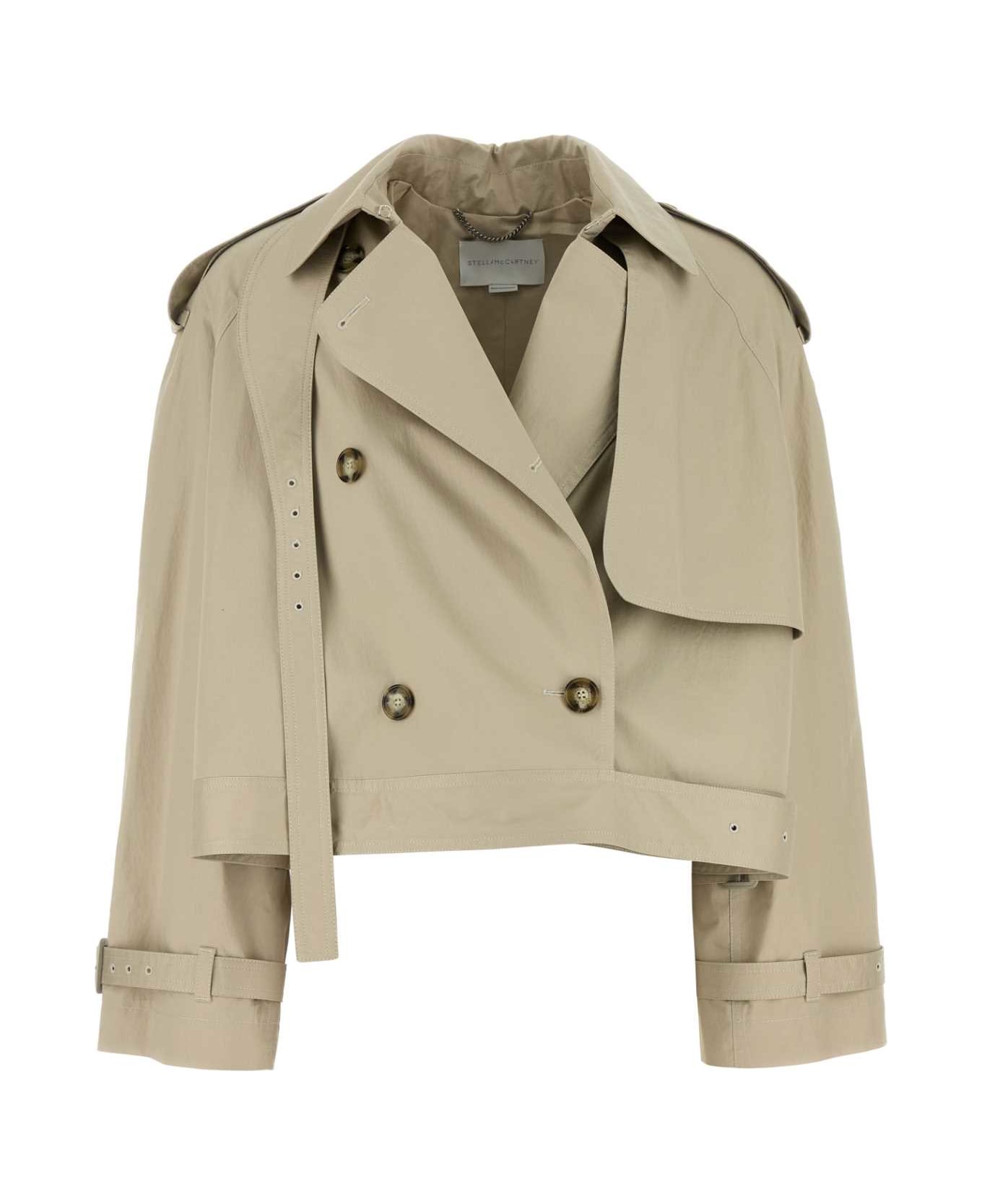 Stella McCartney Sand Cotton Trench Coat - PEBBLE